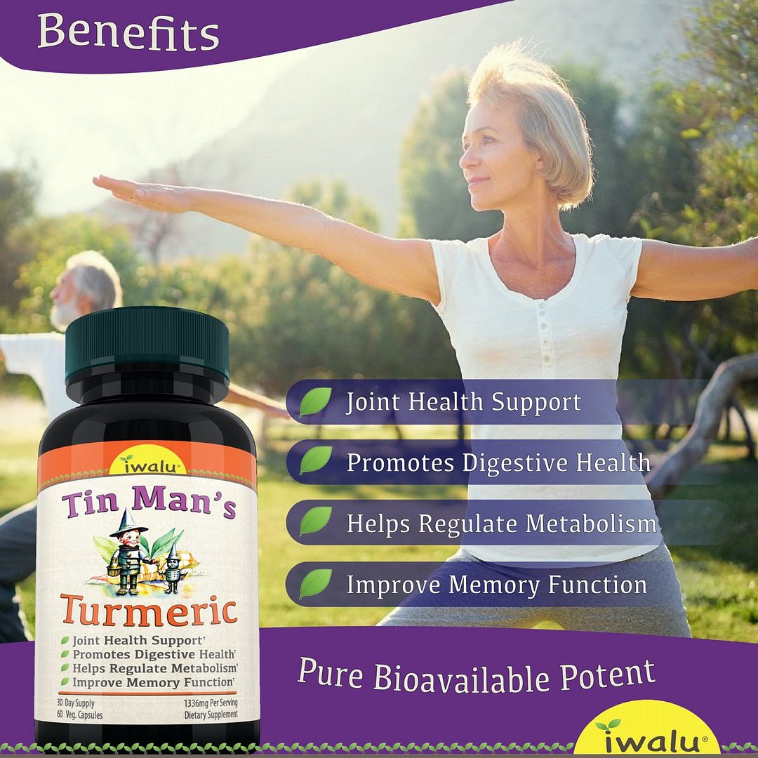 Tin Man’s Turmeric | Chondroitin Glucosamine Curcumin Complex for Joint & Mobility Support, Natural Joint Comfort, Digestive & Metabolic Wellness - 60 Capsules | NSF Certified & USA Made by iwalu