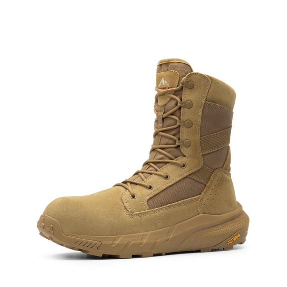 NORTIV 8 Men's 8" Composite Toe Work Boots, Lightweight Side Zipper ASTM F2412-24 & ASTM F2913-24 Safety Military Boots for All-Day Comfort, Peakforce-Nano