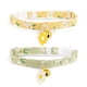 thumbnail image 1 of Paquete de 2 collares de algodón con cierre de seguridad para gatos, con cascabel, colgante de flores amarillas y verdes, lindo collar para gatitos, ideal para gatas y gatos., 1 of 7