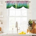 thumbnail image 4 of Tie Up Valances for Windows, Pink Flowers Adjustable Valance Curtains Window Treatment for Living Room, Green Lake Spring Plants Small Boat Rod Pocket Kitchen Curtains & Drapes 54x18 Inch, 4 of 9