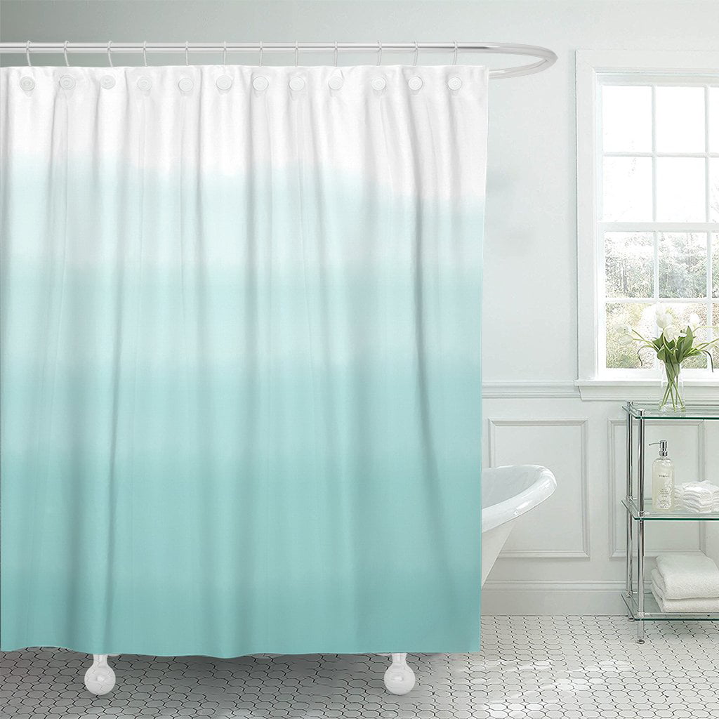 Pknmt Teal Dip Turquoise Green Ombre, Ombre Teal Shower Curtain