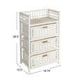thumbnail image 2 of Household Essentials Woven 3 Drawer Chest with Cutout Handles, Paper Rope, White, 2 of 9