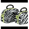 2 Pc Cosmetic Bag Set in Lime Zebra