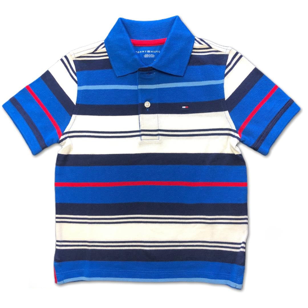 Tommy Hilfiger Boys Short Sleeve Wide Stripe Polo