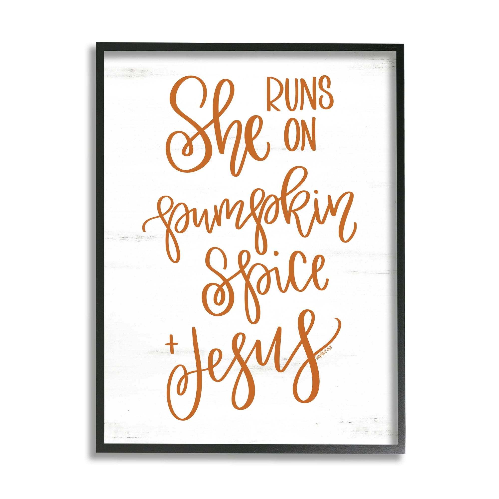 Pumpkin Spice & Jesus Endearing Fall Typography Script Religious Graphic Art Framed Art Print Wall Art