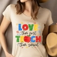 thumbnail image 4 of Teacher Graphic Tee – Love First Teach Second Inspirational School Shirt, Lavender, L, 4 of 6