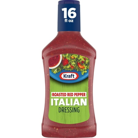 Kraft Roasted Red Pepper Italian Salad Dressing, 16 fl oz Bottle