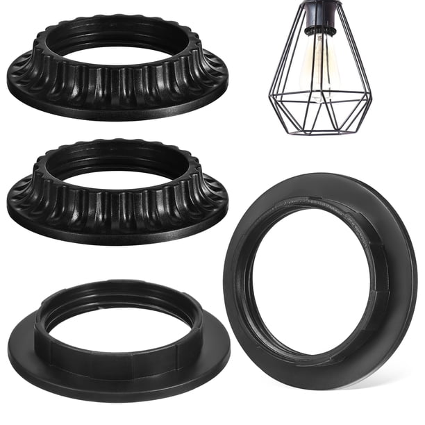 GAXIRE 4 anillos adaptadores para pantalla de lámpara, casquillo E27 E26, anillos de retención, collar para pantalla de lámpara