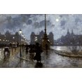 thumbnail image 2 of Fischer, Paul 14x11 Black Ornate Wood Framed with Double Matting Museum Art Print Titled - Copenhagen By Night, 2 of 4
