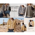 thumbnail image 5 of Lentta Women's Striped Knit Cardigan Sweater Crew Neck Long Sleeve Button Front Outerwear, 5 of 7