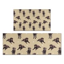 Cute Labrador Kitchen Rugs Sets Of 2,Anti Fatigue Kitchen Mat Rugs Non Slip Washable,Decorative Kitchen Floor Mats for Kitchen,Sink,Laundry,17"x30" 17"x47"