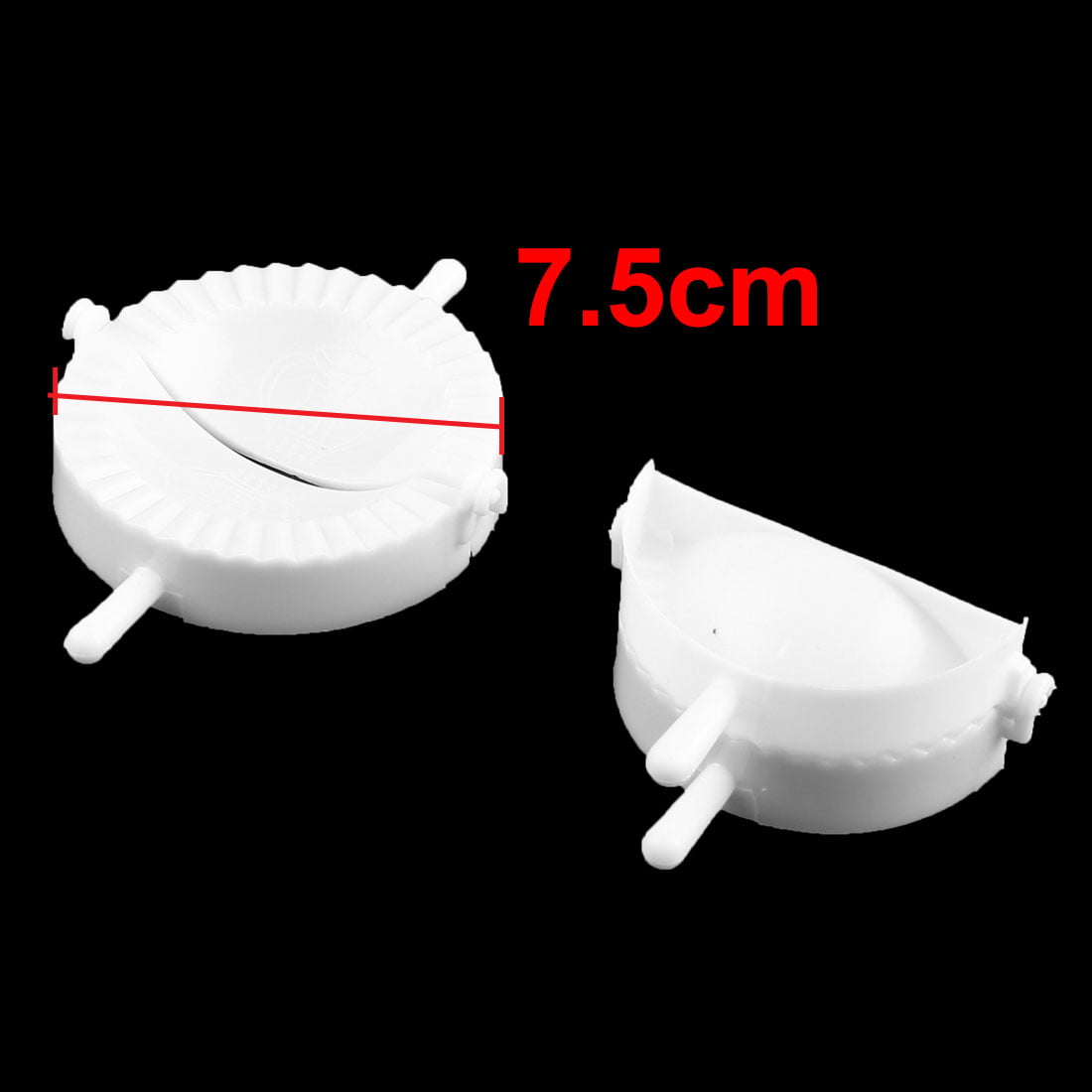 Plastic Meat Pie Dumpling Mould Pastry Press Makers 2 Pcs White