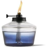 6.25" Adjustable Flame Penta Glass Votive Tabletop Torch – Watercolor Blue Outdoor Lighting for Patio & Garden