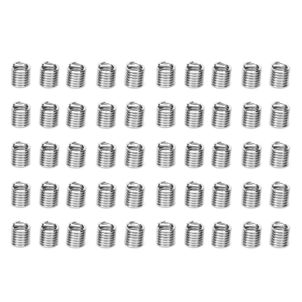 Herramienta de reparación de roscas, 50 piezas de insertos de rosca, sujetadores de rosca de alambre, insertos de rosca de acero inoxidable, características líderes en su clase