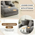 thumbnail image 3 of Muumblus Oversized Lounge Chair with Ottoman, Cloud Accent Reading Armchair for Living Room, Gray Chenille, 3 of 9