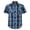 04 Bule White Black, variant on Men's Western Shirt Cowboy Plaid Country Pearl Snap Button Short Sleeve Two Pockets Work Shirts 04 Bule White Black X-Large
