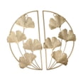 thumbnail image 2 of Decoración colgante de pared con hoja de Ginkgo dorado, arte del hierro dorado, escultura de pared, decoración de pared para sala de estar, oficina, estudio, 2 of 5