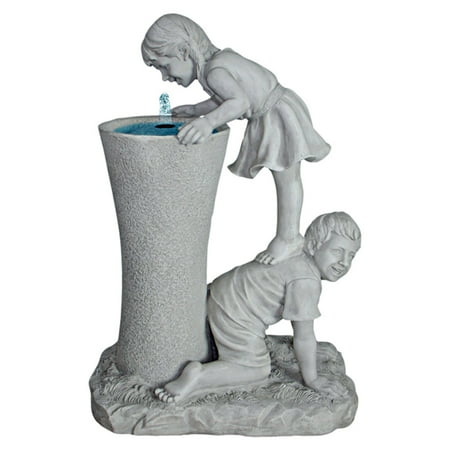 Design Toscano Get a Leg Up Girl and Boy Sculptural Outdoor Fountain