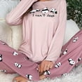 thumbnail image 6 of XIAONU Panda Pajama Set for Women Long Sleeve Top & Pants Homewear Comfortable Cute Two Piece Sleepwear, 6 of 7