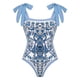 thumbnail image 4 of Trajes de Baño de Bikini de Mujer, Traje de Baño de Impresión Retro Conjunto de Traje de Baño de Humo, Moda Sexy de una Pieza, 4 of 8