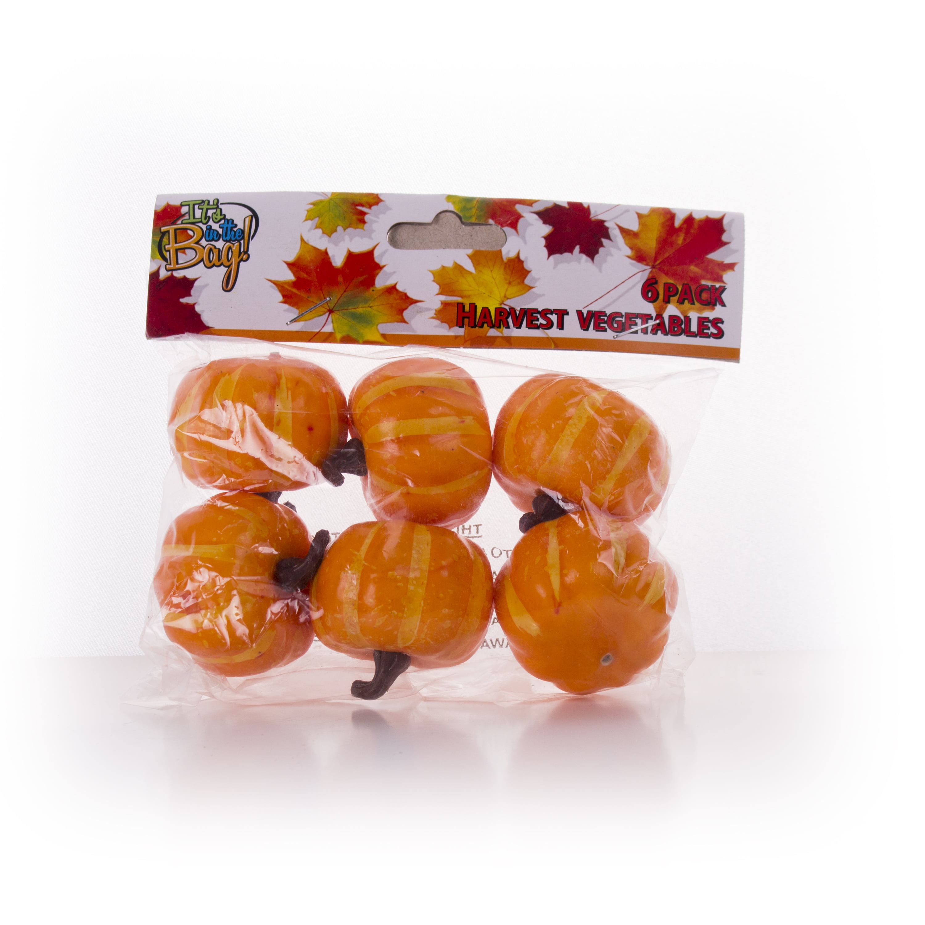 Mini Plastic Pumpkin Harvest Vegetables 5" Decoration Pack