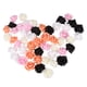 thumbnail image 1 of 50 rosas artificiales de imitación, adornos de flores realistas para ramos de boda, dulces, flores decorativas (blanco, naranja, blanco lechoso, negro, rosa claro, 10 unidades cada una), 1 of 5