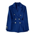 thumbnail image 7 of IUYRTFE Women's Casual Double Breasted Blazer Jacket Long Sleeve Notched Lapel with Shoulder Pads, 7 of 7