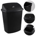 thumbnail image 3 of Nesmilers 4-Pack 70 Litre Large Plastic Trash Can with Lid, Swing Lid Garbage Can, Black, 3 of 5