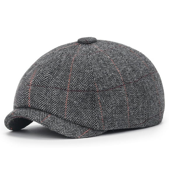 ylioge Newsboy Cap for Men Wool Blend Boys Flat Beret Hats Tweed Adjustable Herringbone Classic Vintage Gatsby Baker Cabbie Hat