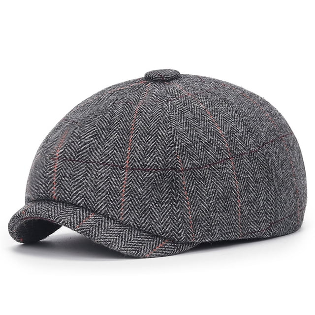 Sombreros de lana para hombre, estilo octagonal, estilo antiguo, estilo pintor, informal, para exteriores, de poliéster.