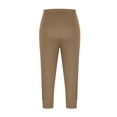 thumbnail image 5 of Plus Size Capris for Women Tights Casual Stretch Elastic Waist Split Hem Sweatpants Comfy Workout Lounge Pants, 2XL, 5 of 6