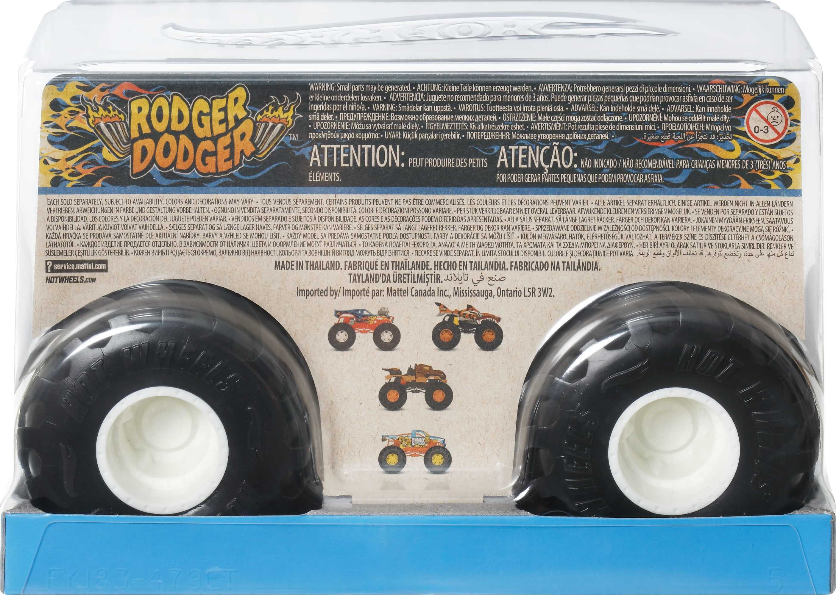 Hot Wheels Monster Trucks, Oversized Monster Truck in 1:24 Scale, Rodger Dodger