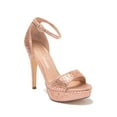 thumbnail image 1 of Lauren Lorraine Eifel Stiletto Rose Gold Open High Ankle Strap Sandal, 1 of 3