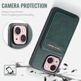 thumbnail image 2 of Cutyskin for iPhone 14 Wallet Case, Detachable Credit Card Holder [RFID Blocking] [Compatible with MagSafe] Premium PU Leather Kickstand Back Flip Magnetic Clasp Shockproof Case, Green, 2 of 11