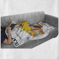thumbnail image 6 of Educational Soft Flannel Fleece Blanket, Detailed Diagram of Membrane Cell Structure Types of Protein Molecules, Cozy Plush for Indoor and Outdoor Use, 50" x 70", Yellow Blue Green, by Ambesonne, 6 of 6