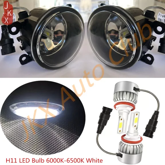 LH   RH Clear LED Fog Lights Driving Lamp Replacement For Jeep Renegad 2015-2020