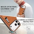 thumbnail image 3 of ELEHOLD Case for iPhone 17 Pro Max, Magnetic Wallet Phone Case with Card Slots, Wireless Charging Compatible,Brown, 3 of 7