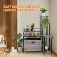 thumbnail image 4 of Huisuilinss Cat Litter Box Enclosure With Stand,Hidden Litter Box Furniture,Corner Wood Cat Washroom,Cat House,Litter Box Cabinet With Pullable Carring Tray,Catch Litter,Plant Stand, 4 of 9