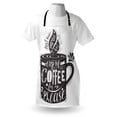 thumbnail image 4 of Saying Apron, Hand-drawn Lettering on a Coffee Cup Piping Hot Aromatic Beverage, Unisex Kitchen Bib with Adjustable Neck for Cooking Gardening, Adult Size, Dark Taupe and White, by Ambesonne, 4 of 4