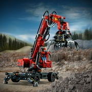 LEGO Technic Material Handler 42144, Mechanical Model Crane Toy, with Manual and Pneumatic Functions, Construction Truck Building Set, Educational Toys