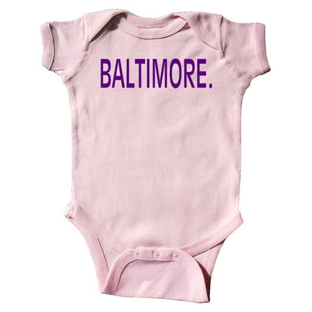 

Inktastic Baltimore in Purple Text Gift Baby Boy or Baby Girl Bodysuit
