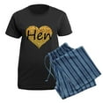 thumbnail image 5 of CafePress - Hen Gold Glitter Heart Pajamas - Women's Short Sleeve Print T-Shirt and Pants Dark Cotton Pajama Set, 5 of 7