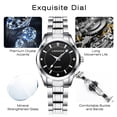 thumbnail image 4 of Bomieux Women Watch Quartz Lady Wristwatch with Solid Stainess Steel Band Luminous Pointer 3ATM Waterproof Watch Gift for Woman, 4 of 8