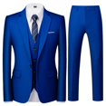 thumbnail image 1 of Cloudstyle Men's 3Pcs Business Professional Casual Daily Slim Fit One Button Suit Set (Blazer + Vest + Pants), 1 of 5