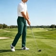 thumbnail image 6 of Golf Dress Pants for Men Quick Dry Straight Leg Trousers Slim Fit Casual Work Bottoms Green 2XL, 6 of 8