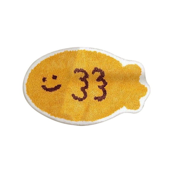Tapis de Bain en Fausse Laine en Forme de Taiyaki, Super Absorbant et Antidérapant pour Salle de Bain, Cuisine et Entrée