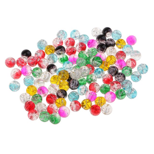 100 Pcs Glass Beads Crystal Beads Set Acrylic Beads for Threading Craft Beads