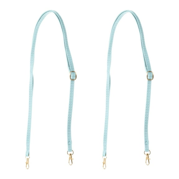 Uxcell Leather Purse Handle Strap 2 Pcs 51.2 inch Adjustable Length Handbag Strap Replacement DIY Light Blue