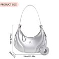 thumbnail image 3 of Bolsa De Hombro Bolsa de mano para mujer, Bolsa de cuero PU, Bolsa de mano elegante Simple, bandolera (plateado) Sywqhk Para Estrenar, 3 of 3