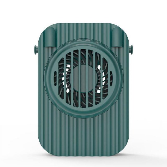 Mini ventilador USB portátil, ventilador de cuello personal recargable de doble enfriamiento con 3 velocidades ajustables para oficina, camping, viajes, verde